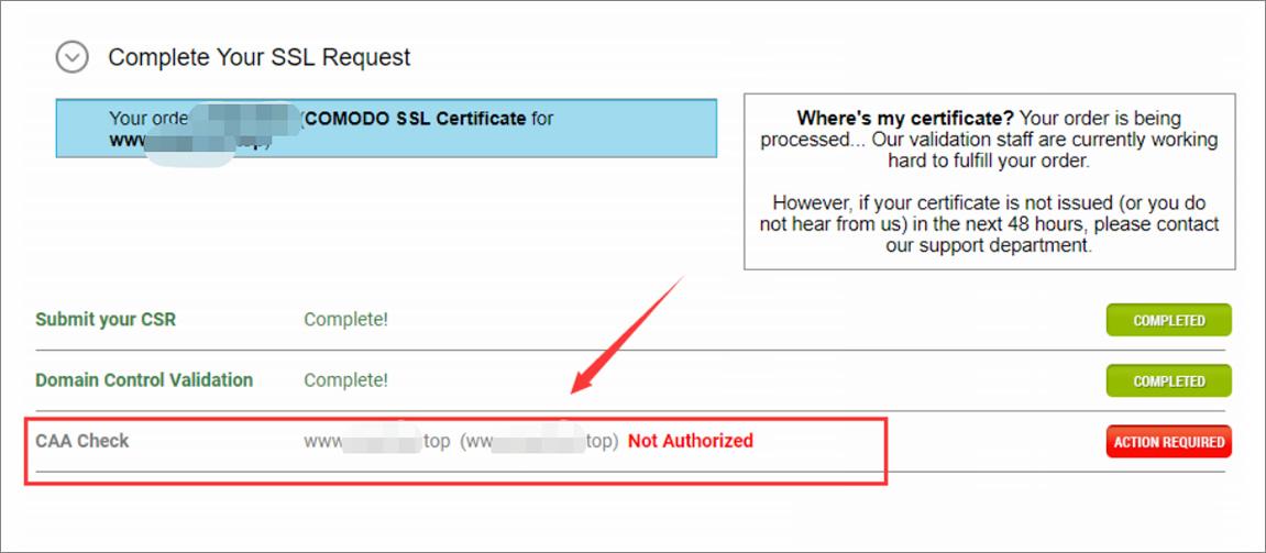 CAA解析未授权影响SSL证书签发如何解决