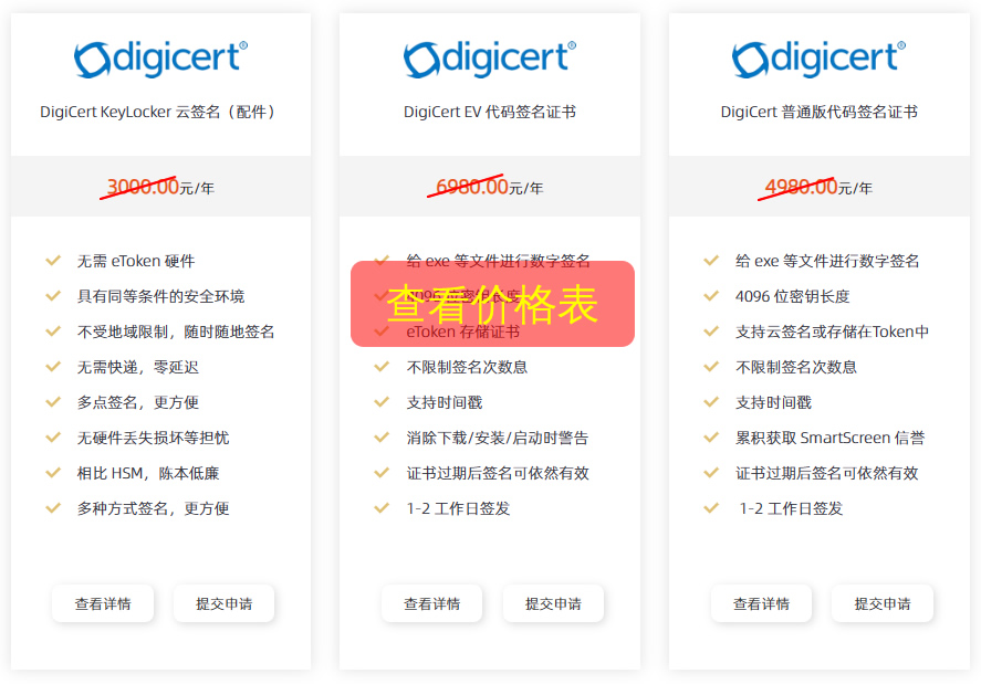 DigiCert 代码签名证书