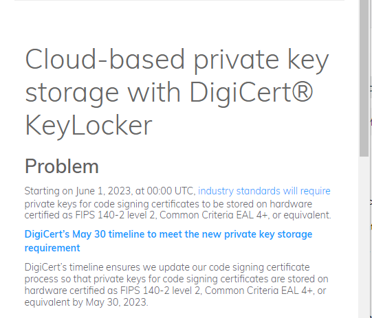 DigiCert KeyLocker 实现代码签名证书云签名