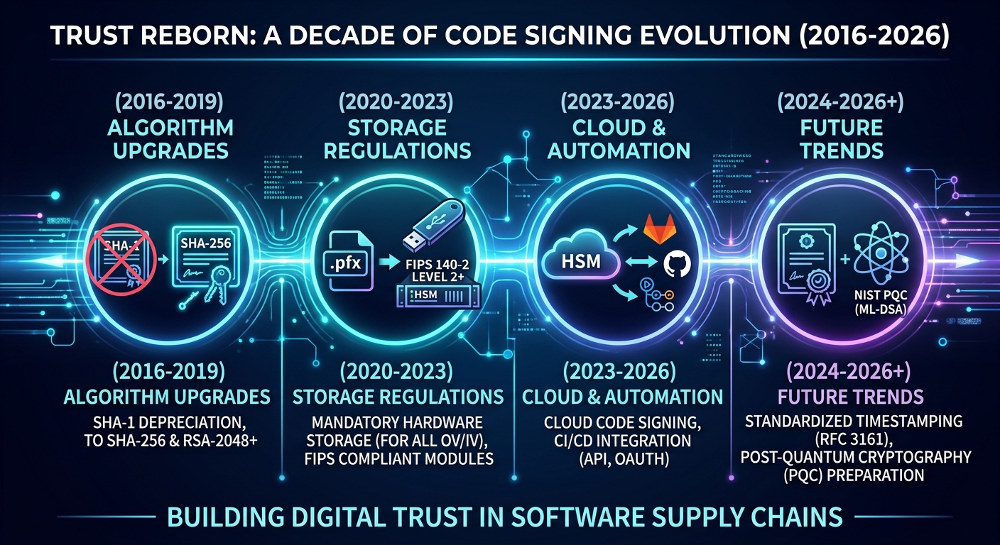 近十年代码签名证书发展演变纪实（2016–2026）
