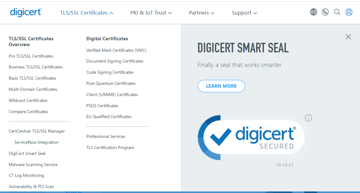 DigiCert官网截图